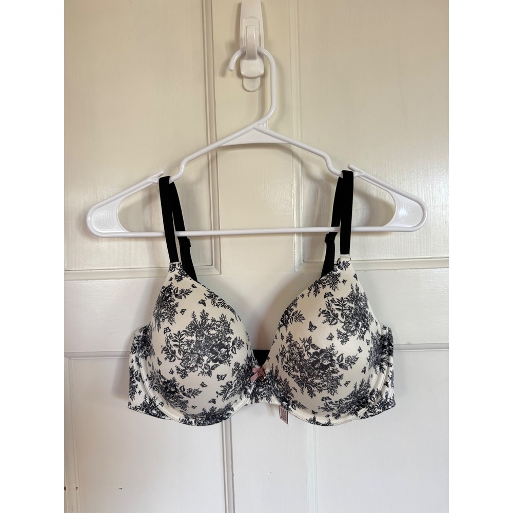 Victoria's Secret Lined Perfect Coverage floral & bunny print bra size 38C